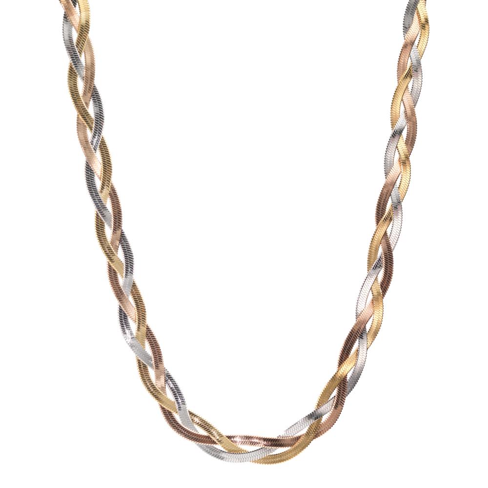 Collier Roestvrijstaal Tri-color 42-47 cm