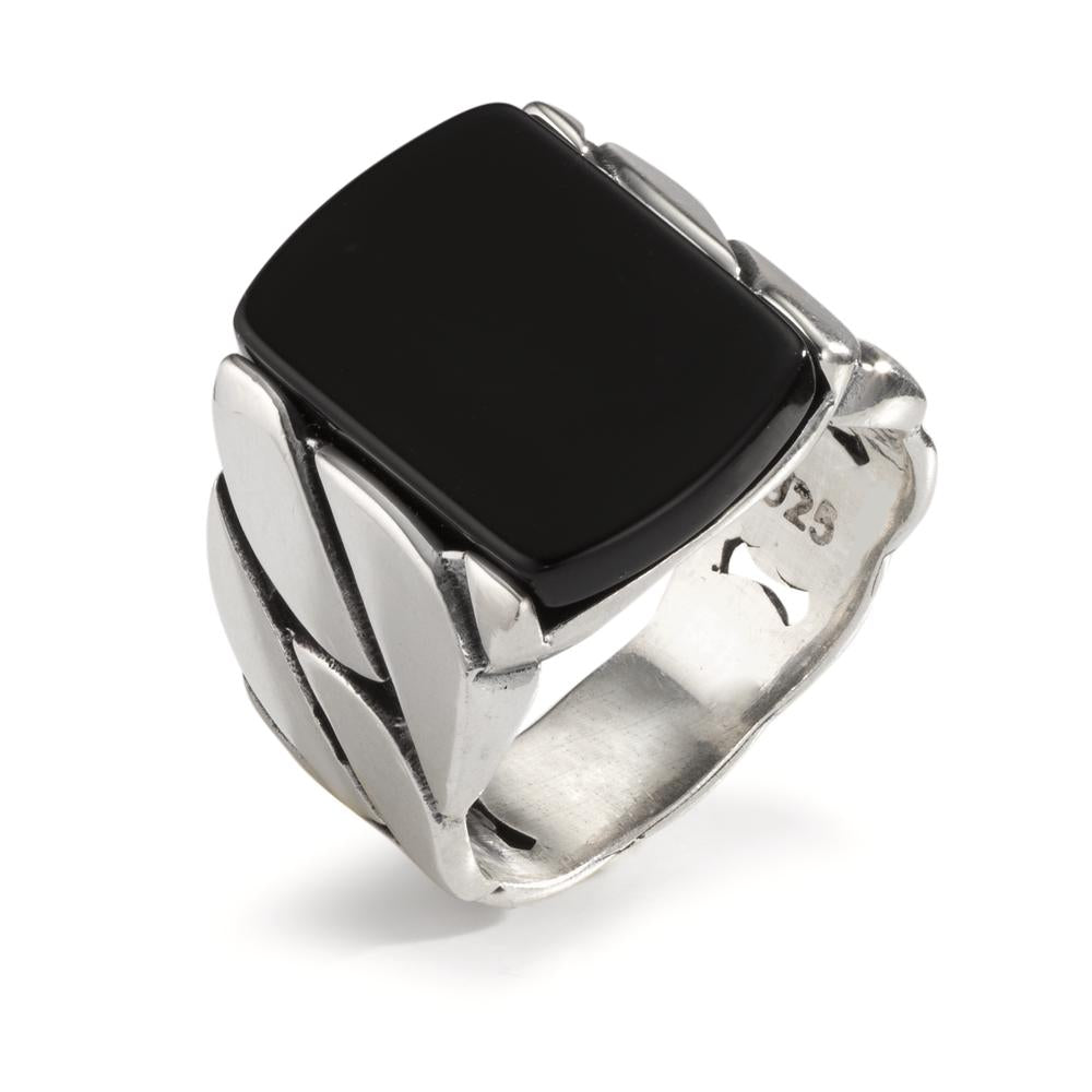 Ring Zilver Onyx Gepatineerd