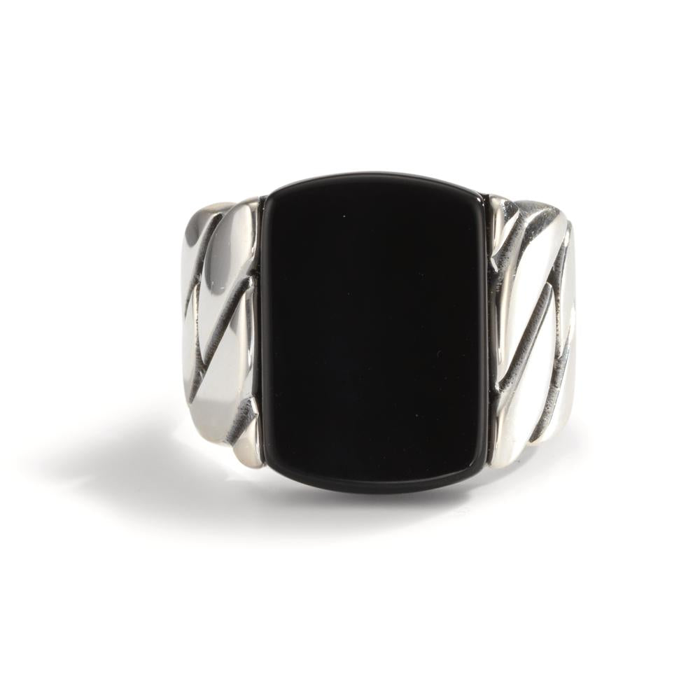 Ring Zilver Onyx Gepatineerd