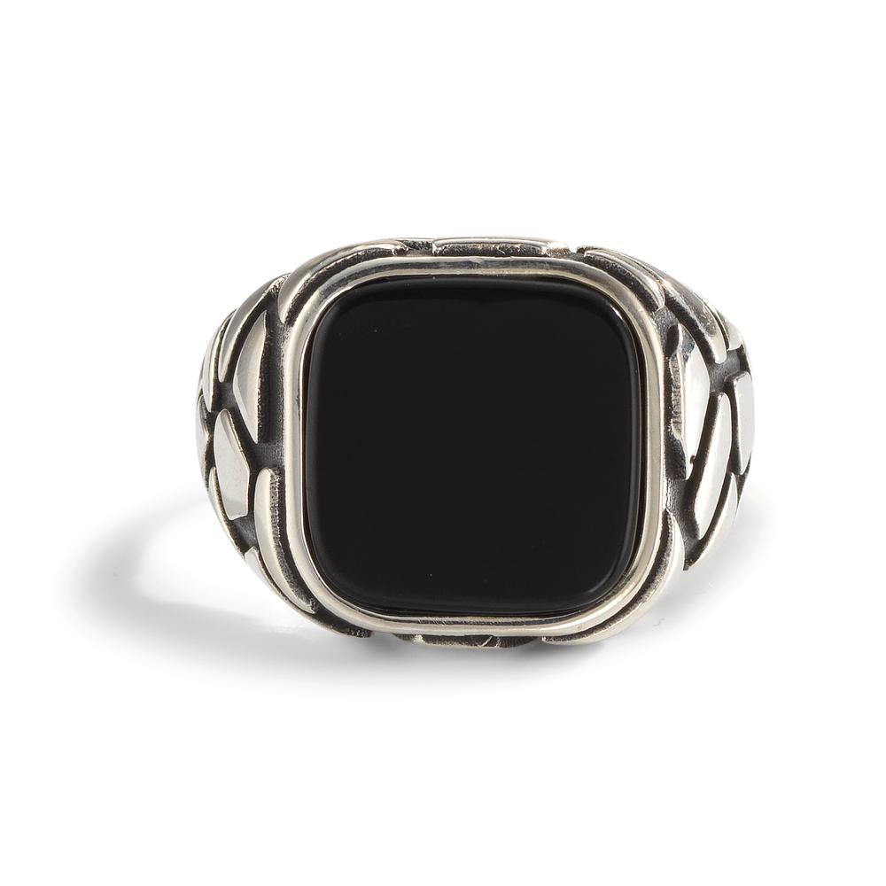 Ring Zilver Onyx Gepatineerd