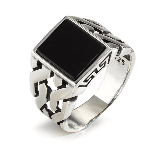 Ring Zilver Onyx Gepatineerd