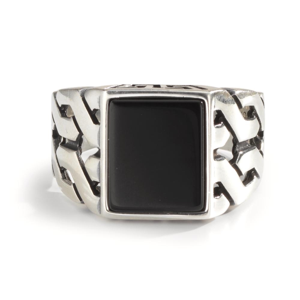 Ring Zilver Onyx Gepatineerd