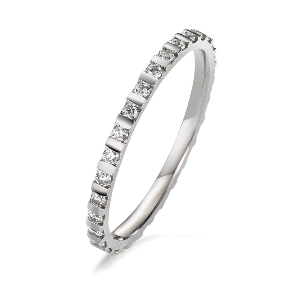 Memory ring 950 Platina Diamant 0.30 ct, 30 Steen, w-si