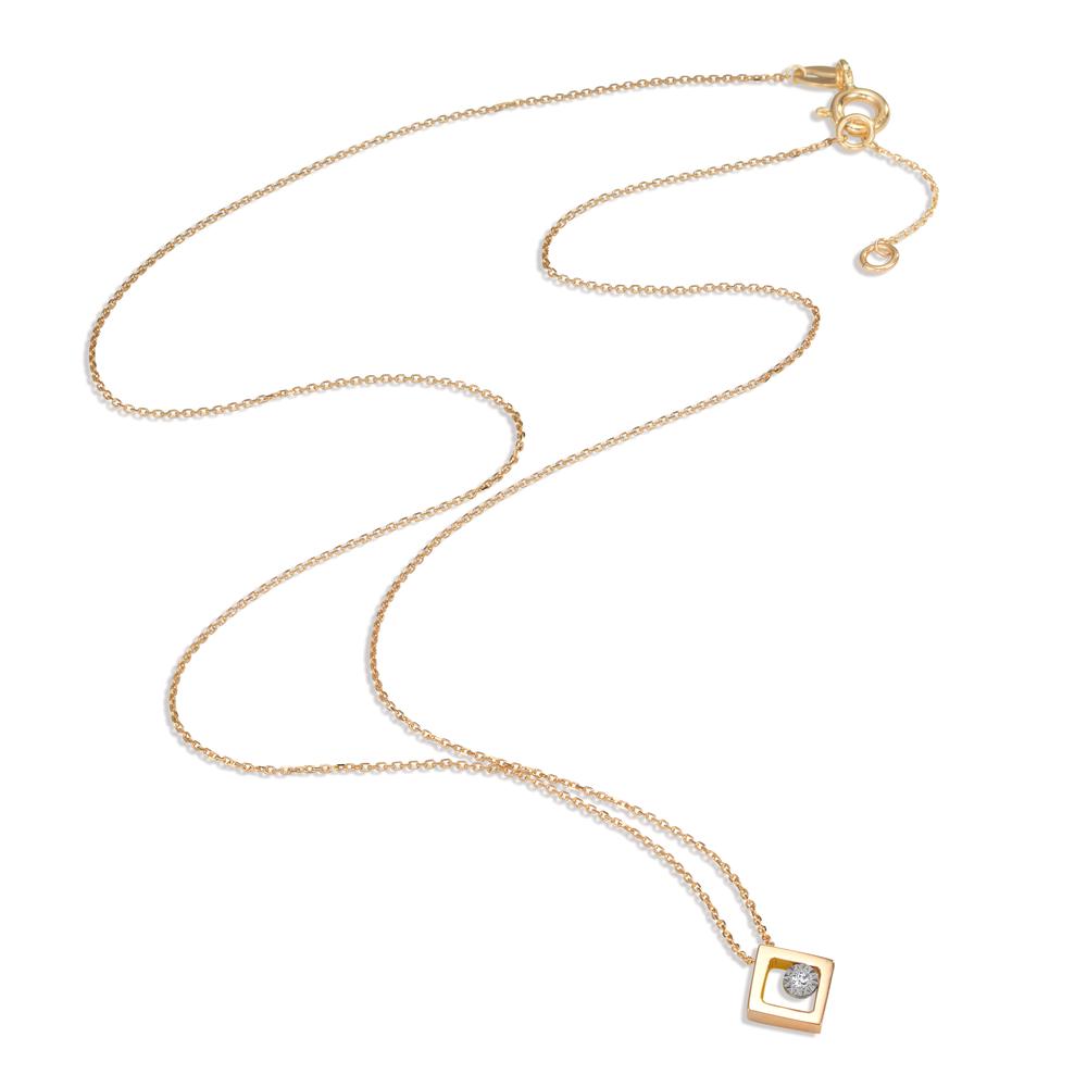 Collier 750/18K geel goud Diamant 0.008 ct, w-si 40-42 cm