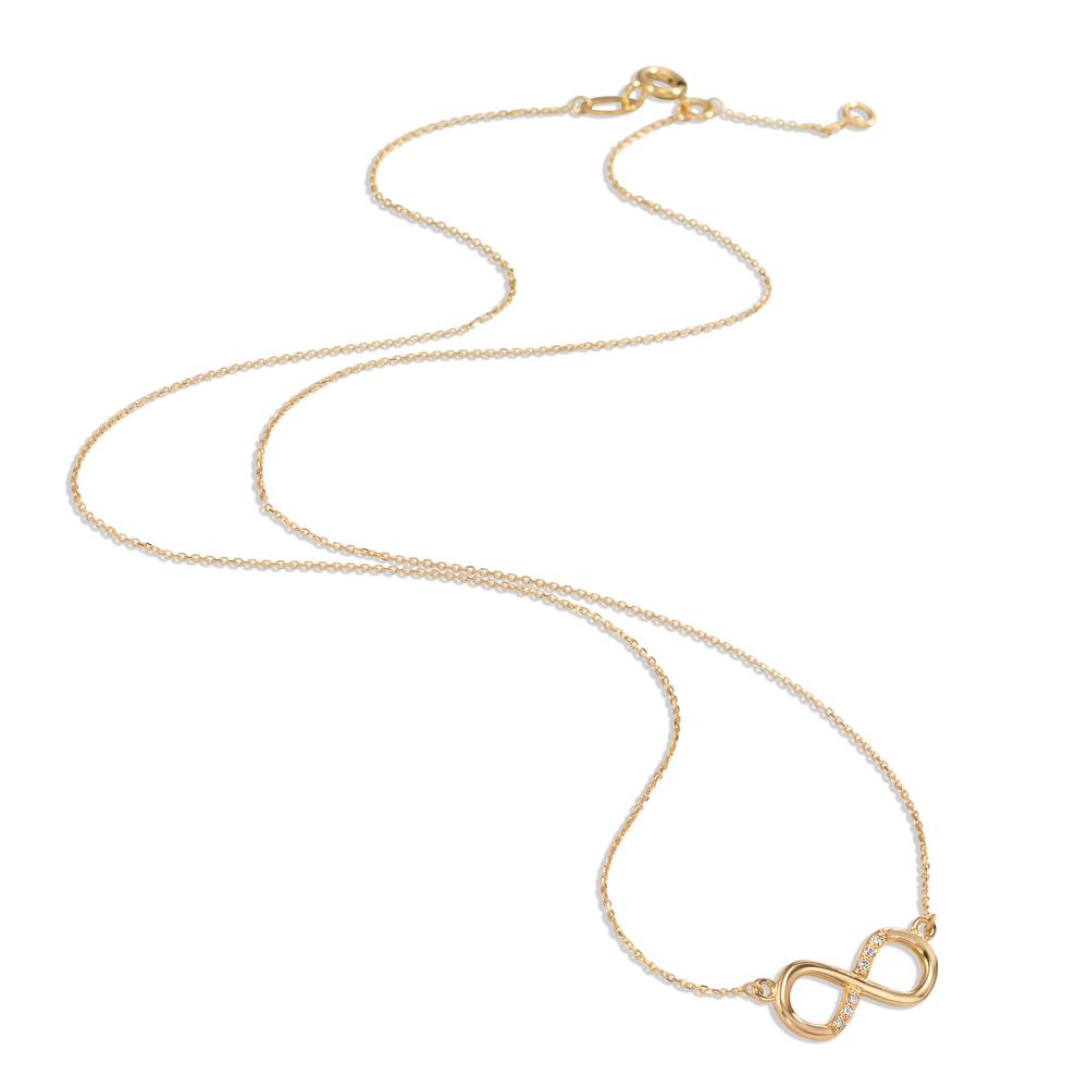 Collier 750/18 krt geel goud Diamant 0.03 ct, 6 Steen, w-si Oneindigheid 40-42 cm