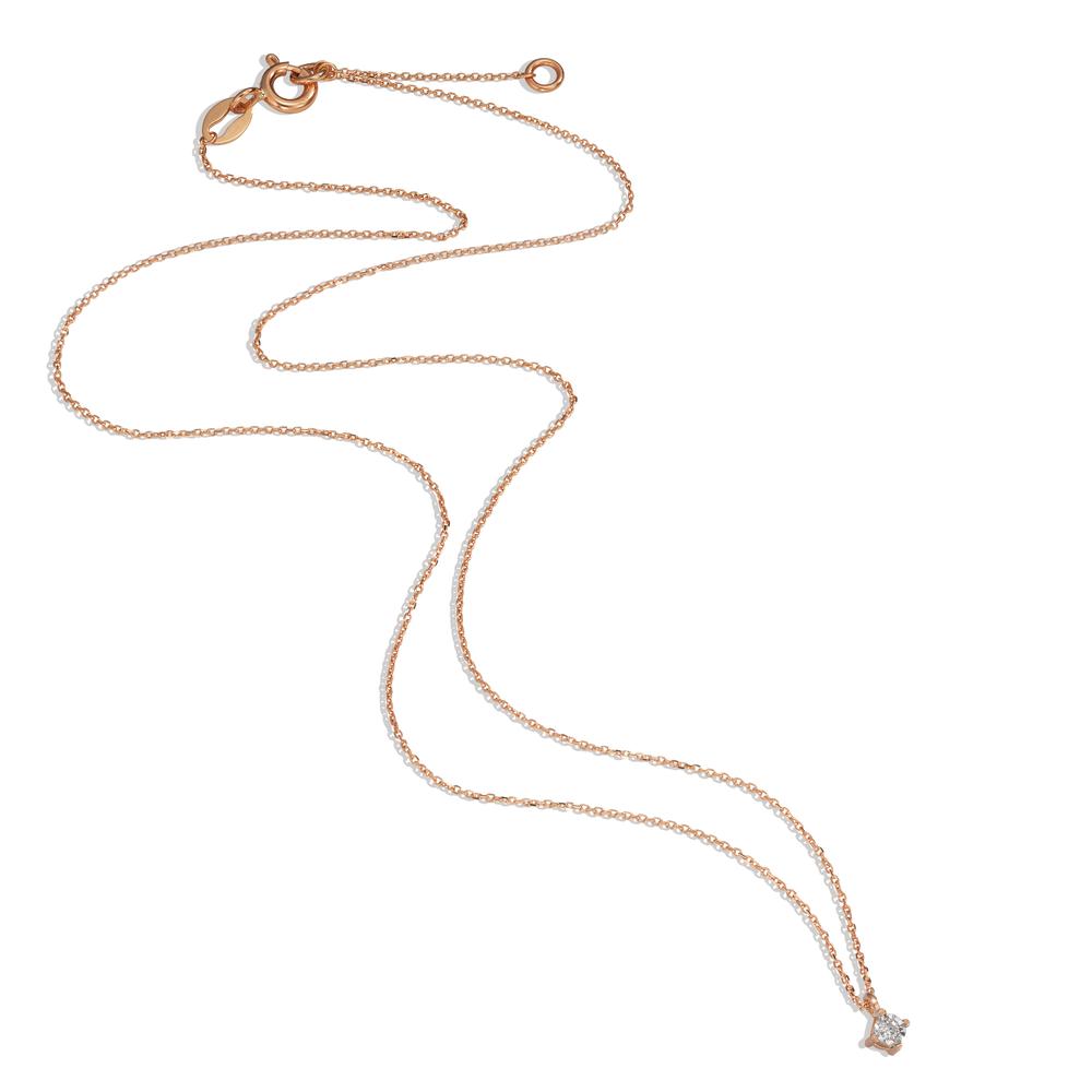 Collier 750/18K rood goud Diamant 0.02 ct, w-si 40-42 cm Ø2.8 mm