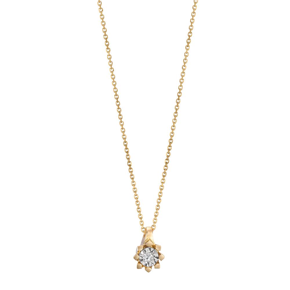 Collier 750/18K geel goud Diamant 0.015 ct, w-si 40-42 cm Ø4.5 mm