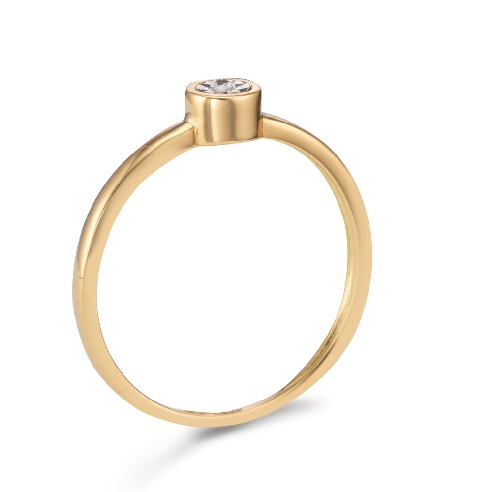 Solitaire ring 750/18 krt geel goud Diamant 0.015 ct, w-si Ø4.5 mm