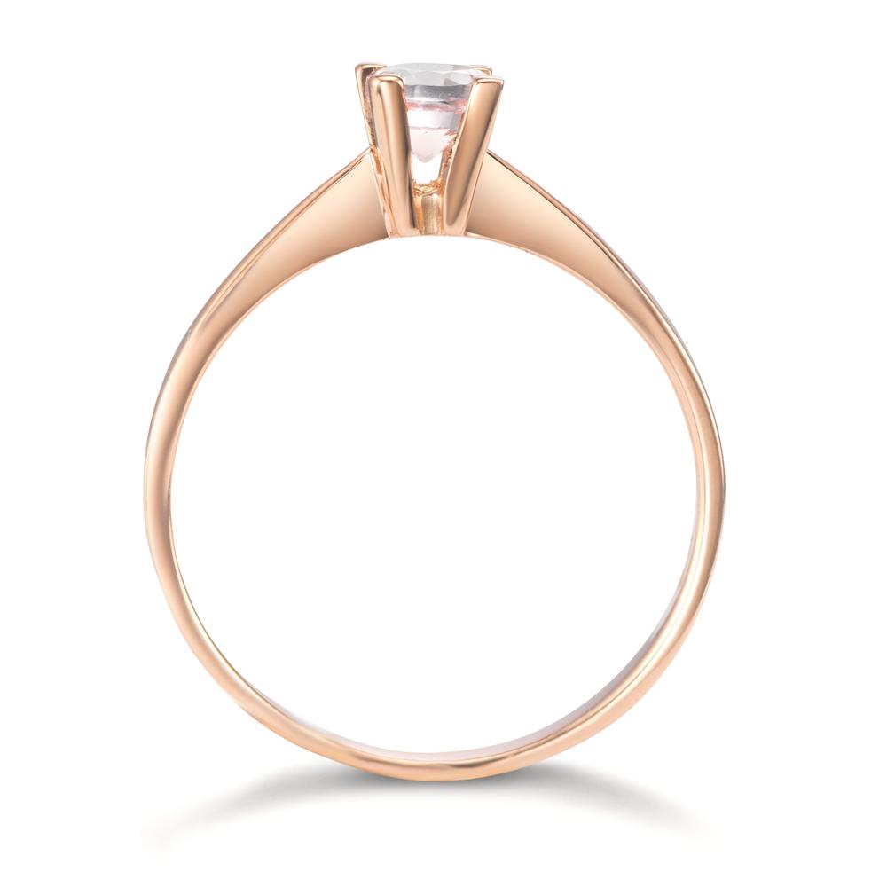 Solitaire ring 750/18 krt rood goud Morganiet 0.20 ct