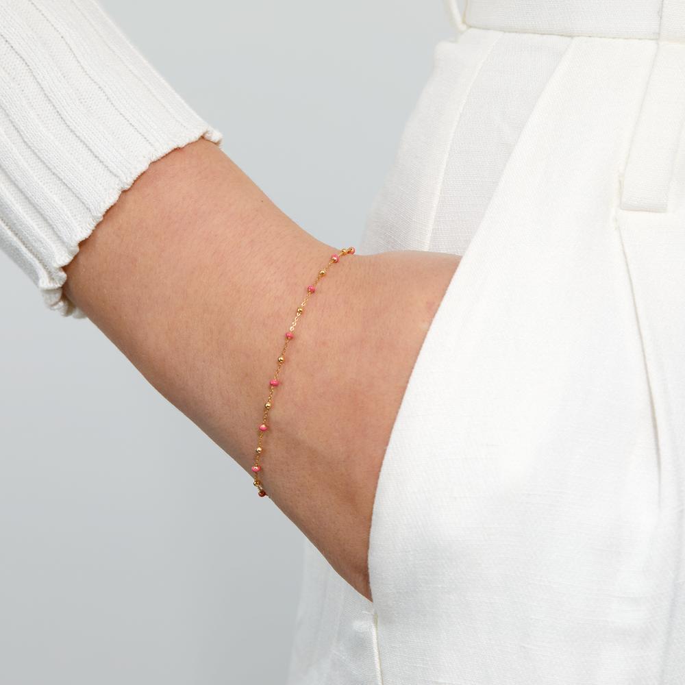 Armband 750/18 krt geel goud Geëmailleerd 19 cm