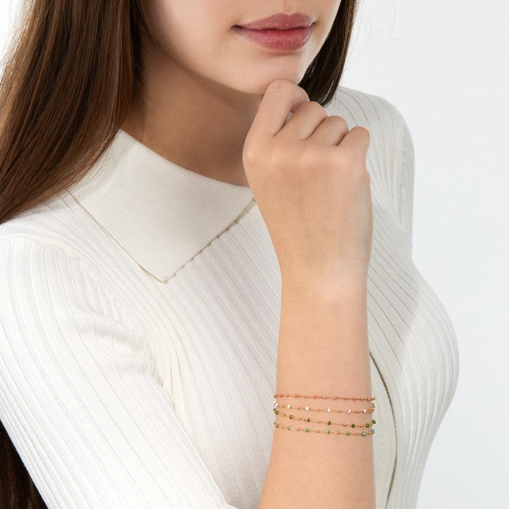 Armband 750/18 krt geel goud Geëmailleerd 19 cm