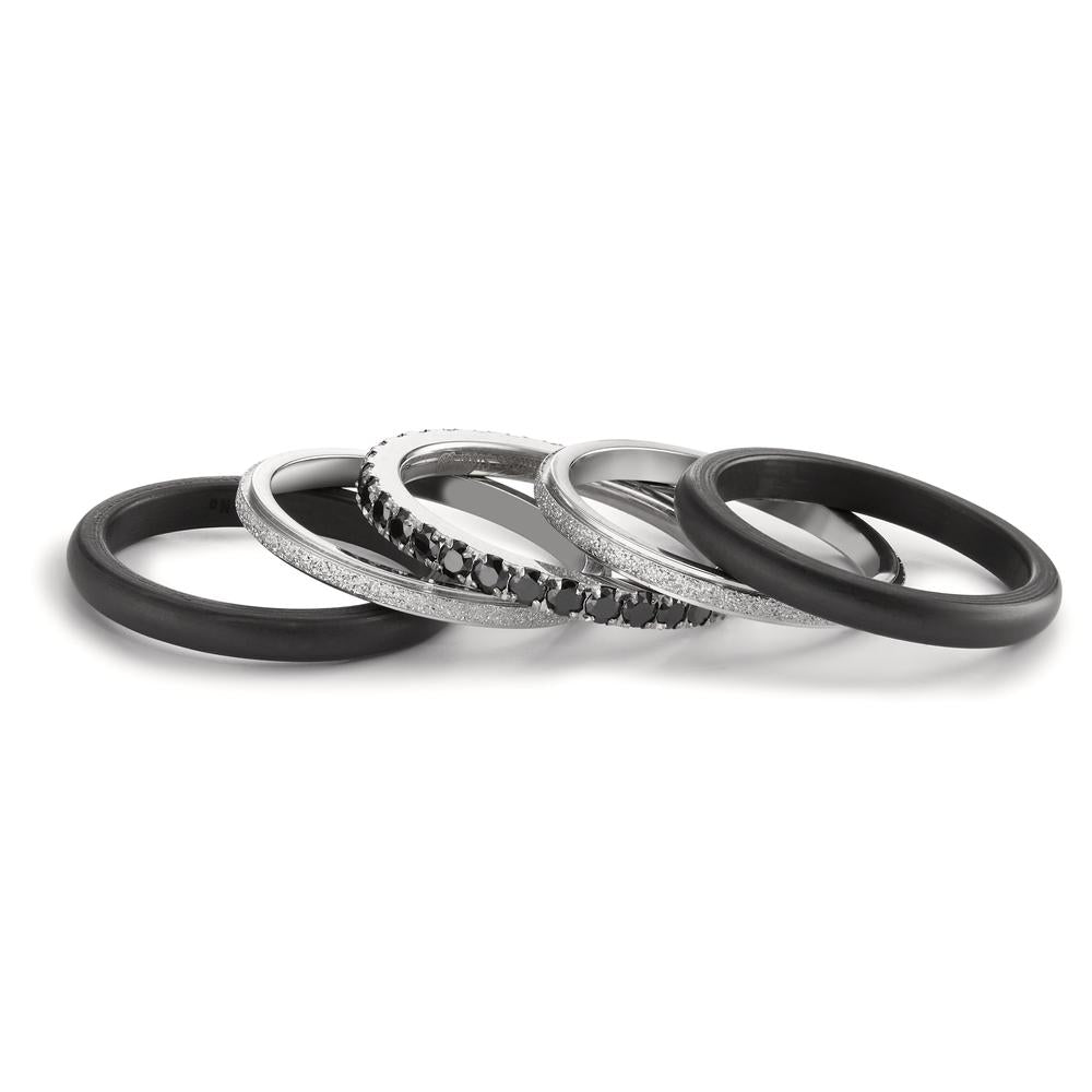 Ring Roestvrijstaal, Carbon Zirkonia zwart