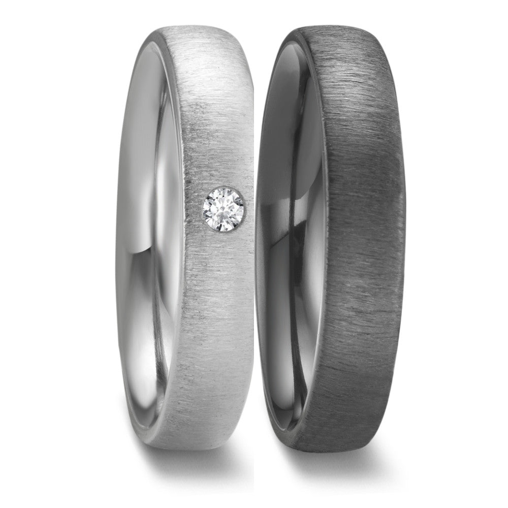 Partnerring Zirkonium Diamant 0.03 ct, w-si