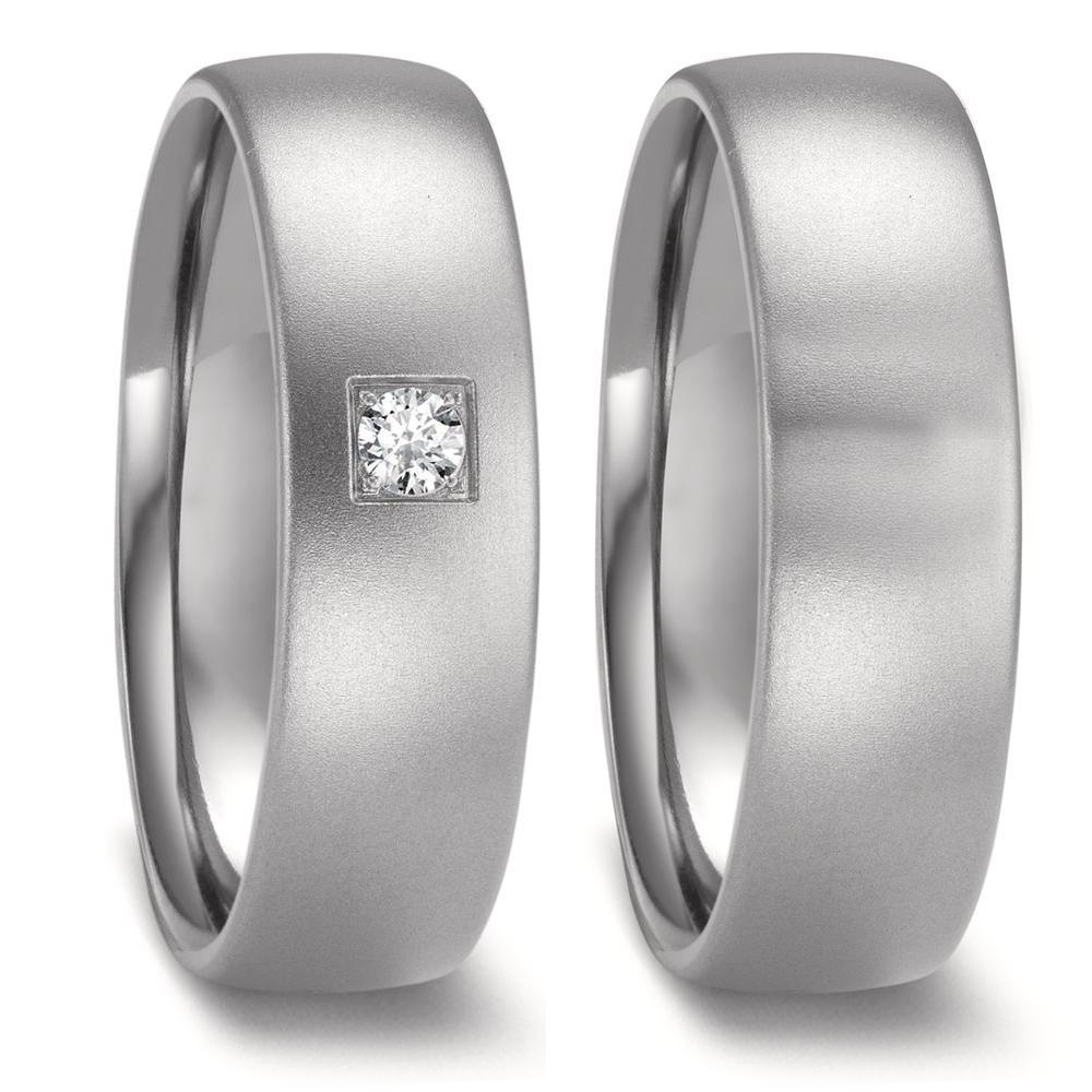 Partnerring Zirkonium Diamant 0.05 ct, w-si