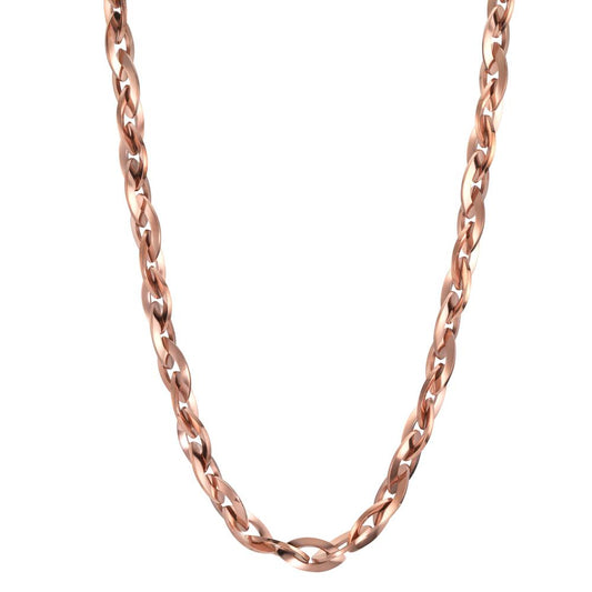 Collier Roestvrijstaal Zirkonia Rosé IP-gecoat 50-60 cm