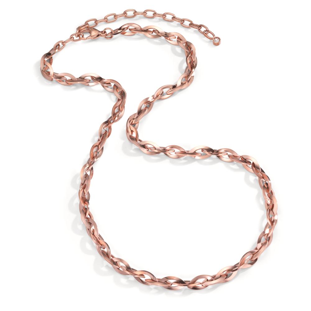 Collier Roestvrijstaal Zirkonia Rosé IP-gecoat 50-60 cm