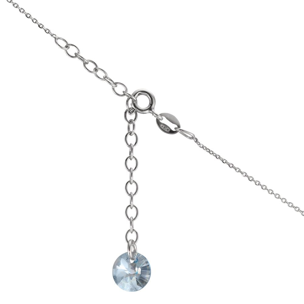 Collier Zilver Zirkonia aquatisch Gerhodineerd 42-47 cm