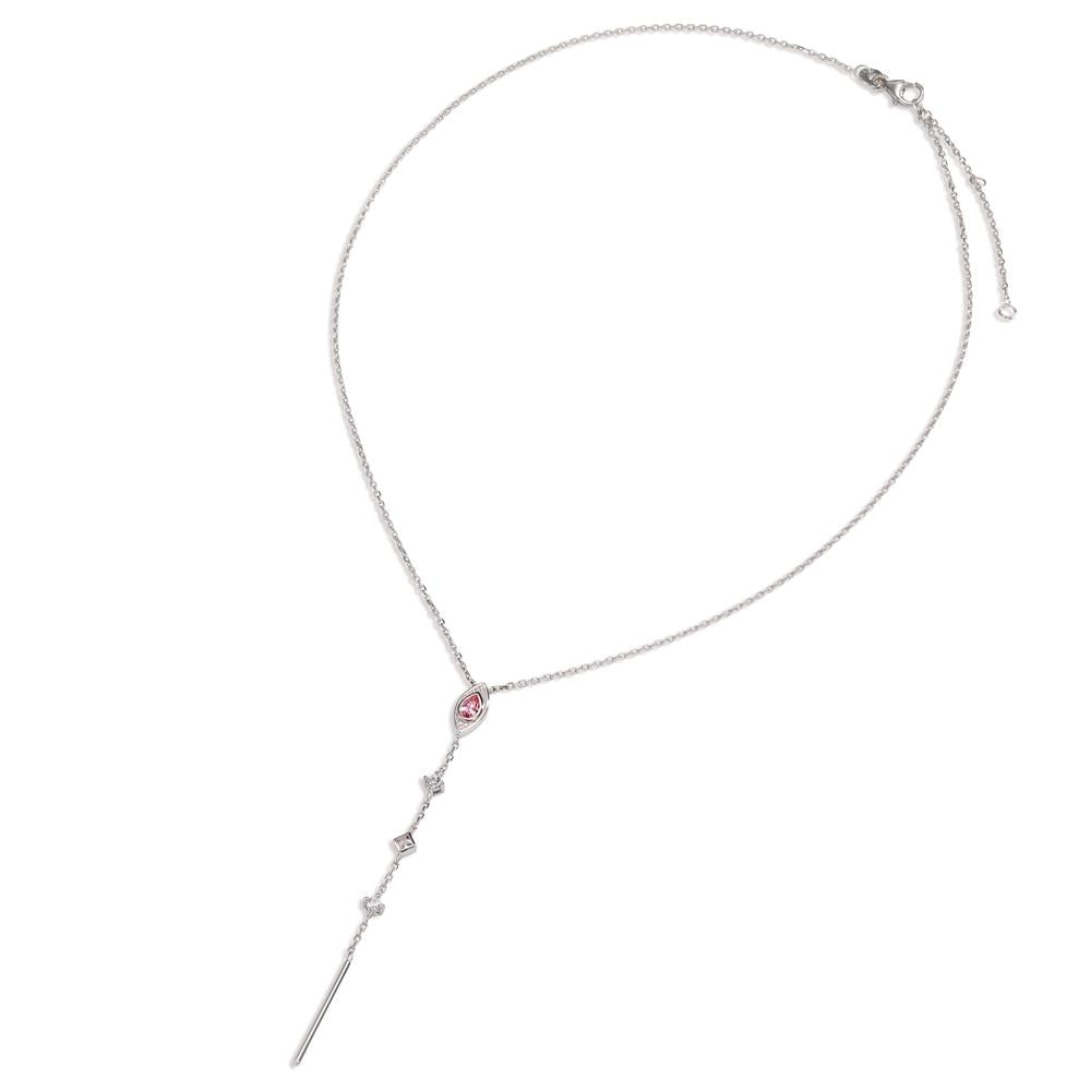 Collier Zilver Zirkonia 4 Steen Gerhodineerd 39-45 cm