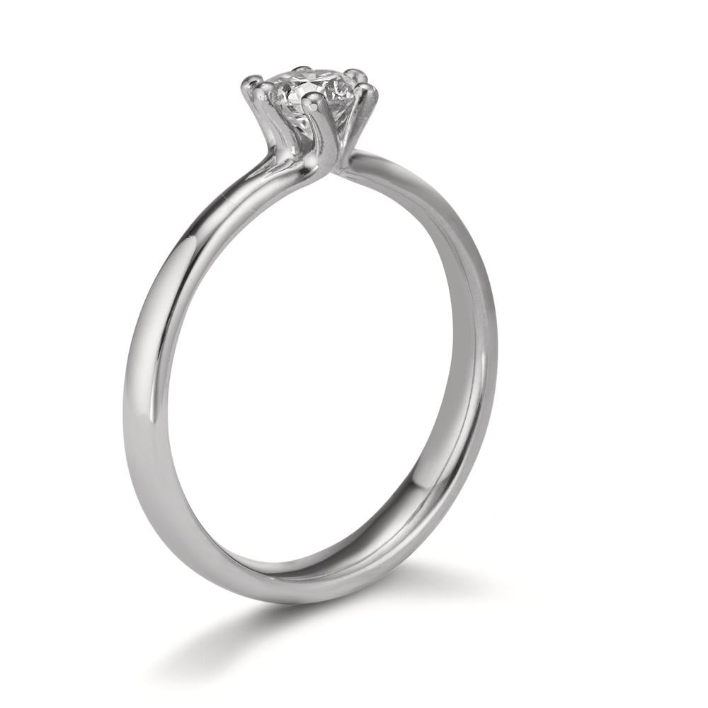 Solitaire ring 950 Platina Diamant 0.40 ct, w-si, GIA