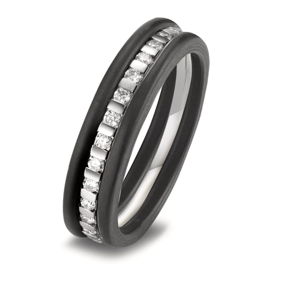 Ring set 950 Platina, Carbon Diamant