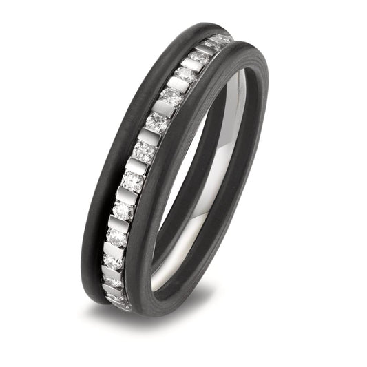 Ring set 950 Platina, Carbon Diamant