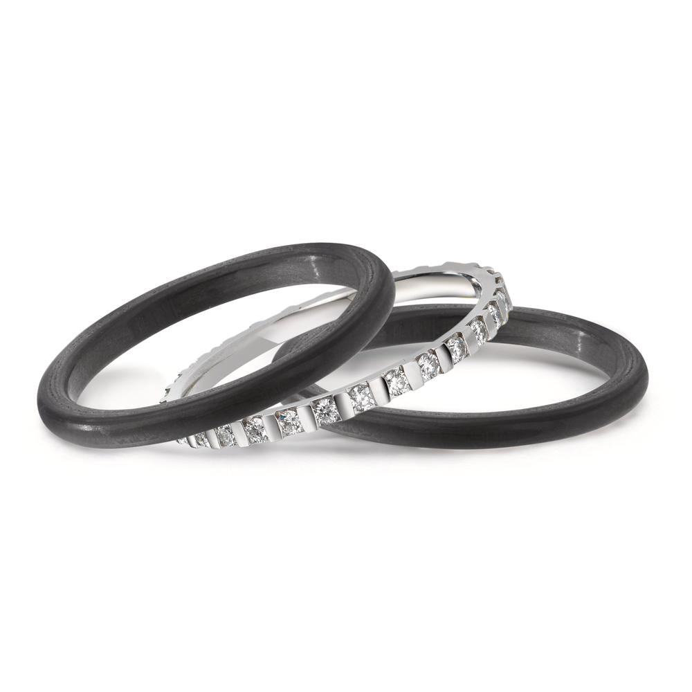 Ring set 950 Platina, Carbon Diamant