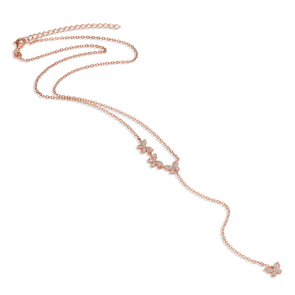 Collier Zilver Zirkonia Rosé Verguld Vlinder 40-45 cm