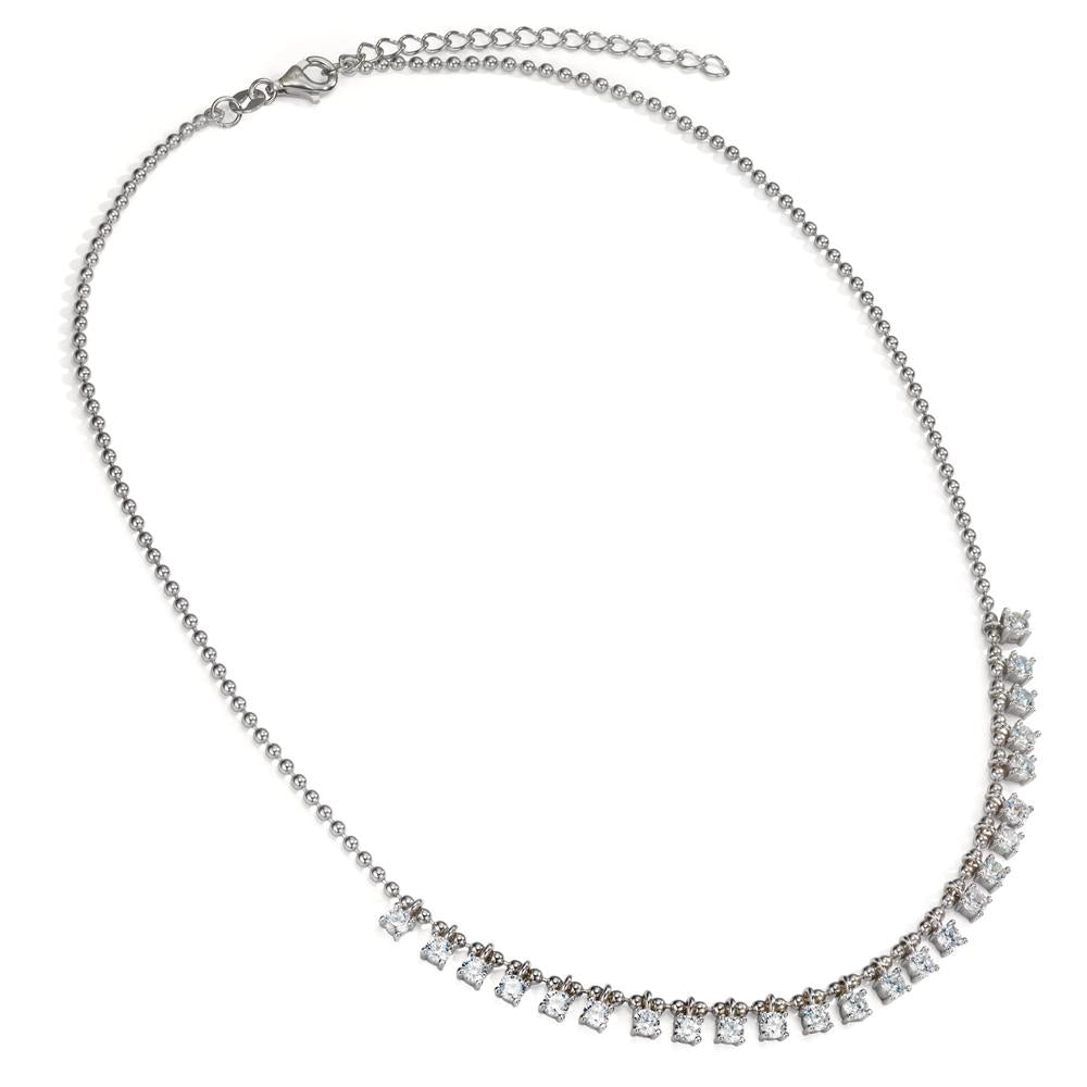 Collier Zilver Zirkonia 24 Steen Gerhodineerd 37-42 cm