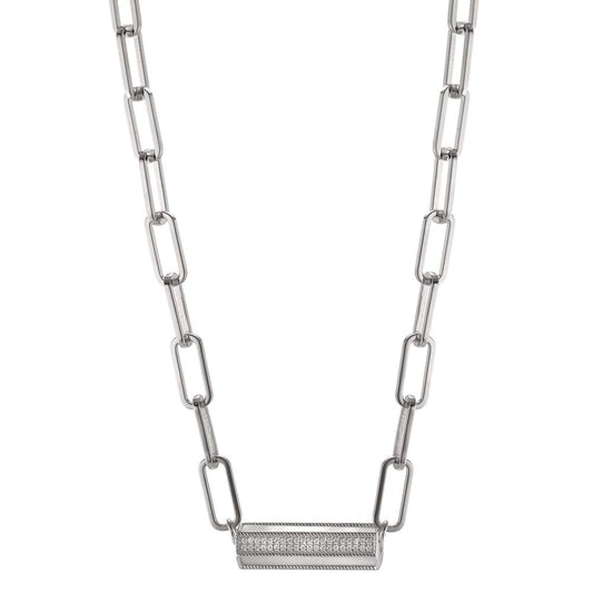 Collier Zilver Zirkonia Gerhodineerd Parelmoer 43-48 cm