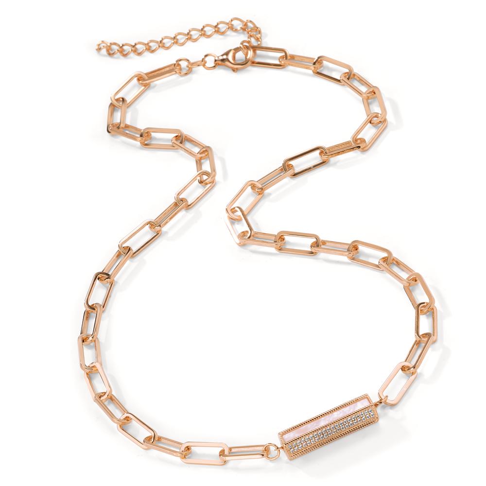 Collier Zilver Zirkonia Rosé Verguld Parelmoer 43-48 cm