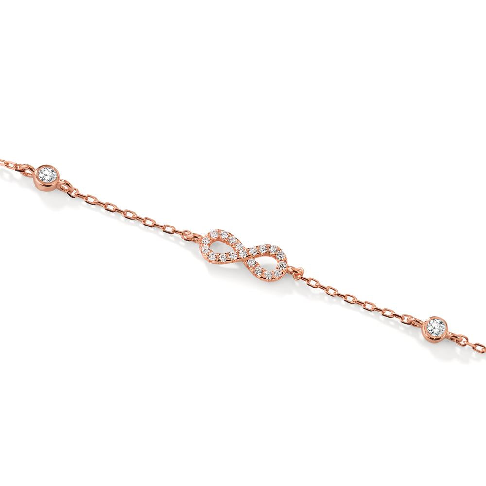 Armband Zilver Zirkonia Rosé Verguld Oneindigheid 16-19 cm