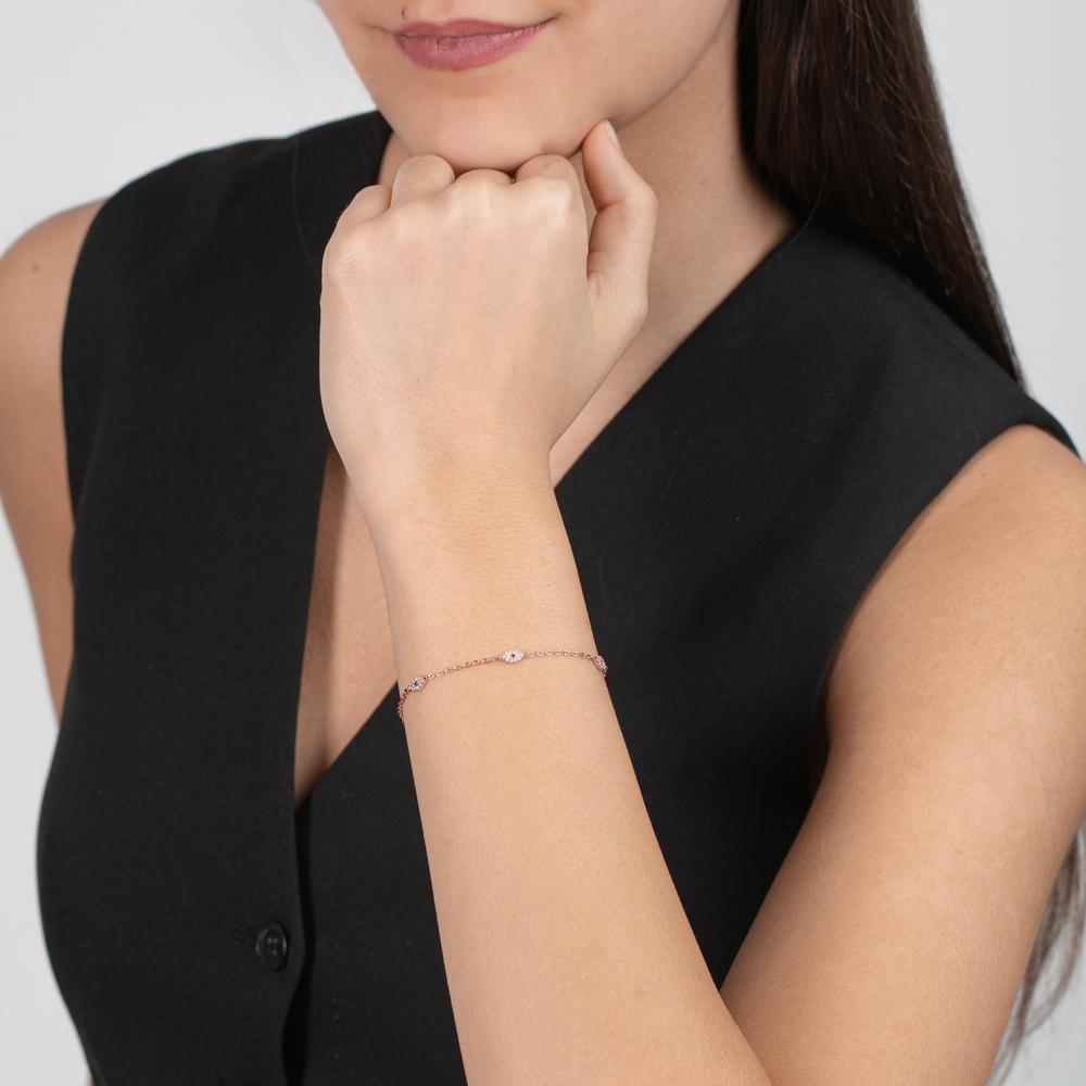 Armband Zilver Zirkonia Rosé Verguld 16-19 cm