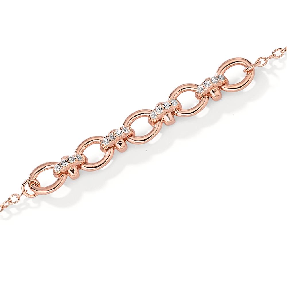 Armband Zilver Zirkonia 16 Steen Rosé Verguld 16-19 cm