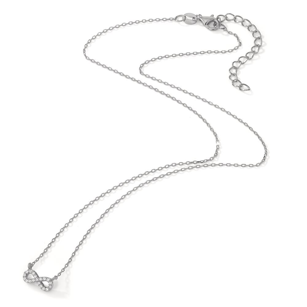 Collier Zilver Zirkonia 19 Steen Gerhodineerd Oneindigheid 40-45 cm