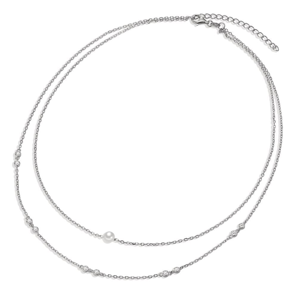 Collier Zilver Zirkonia 10 Steen Gerhodineerd 40-45 cm