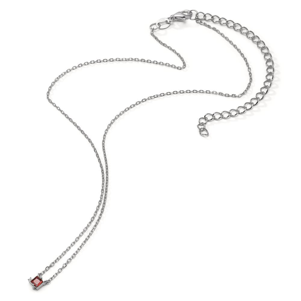 Collier Zilver Zirkonia 2 Steen Gerhodineerd 35-43 cm