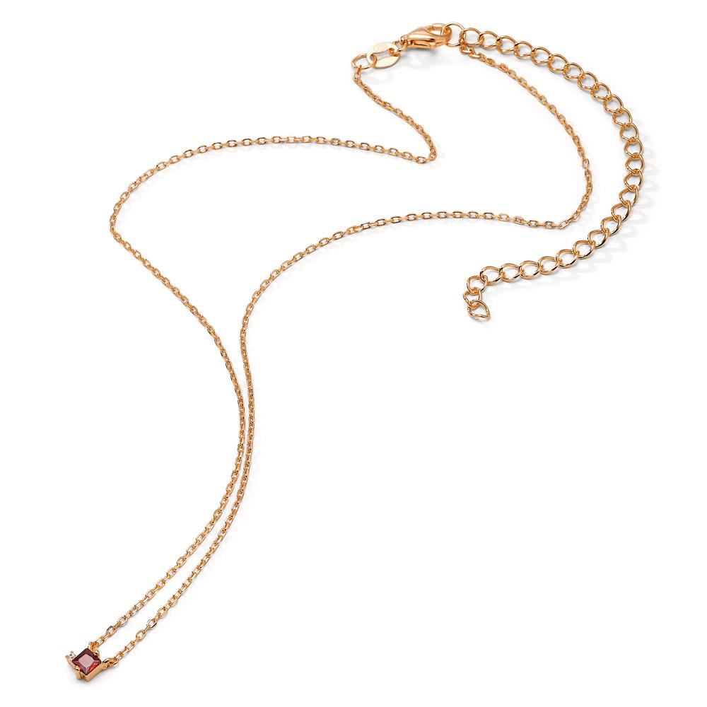 Collier Zilver Zirkonia 2 Steen Rosé Verguld 35-43 cm