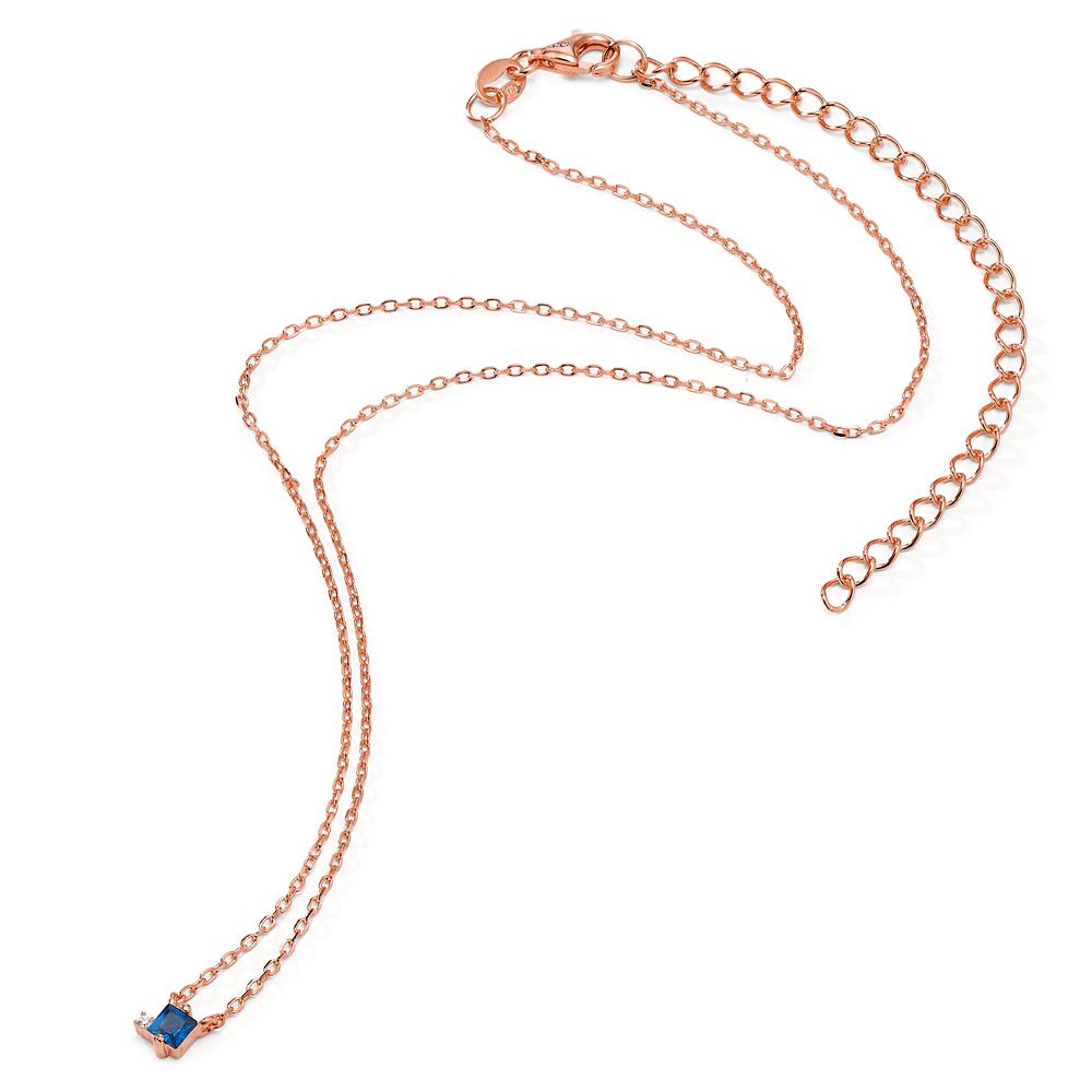 Collier Zilver Zirkonia 2 Steen Rosé Verguld 35-43 cm