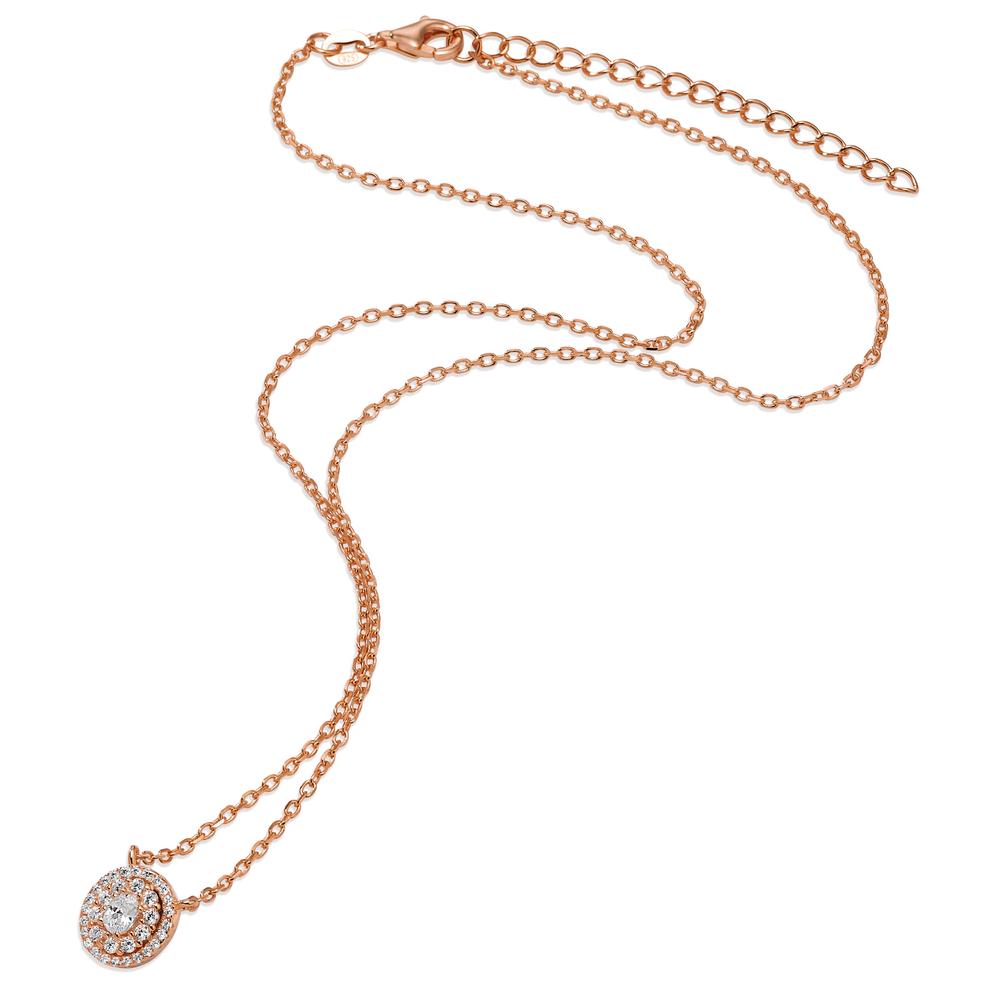 Collier Zilver Zirkonia Rosé Verguld 40-45 cm Ø9 mm