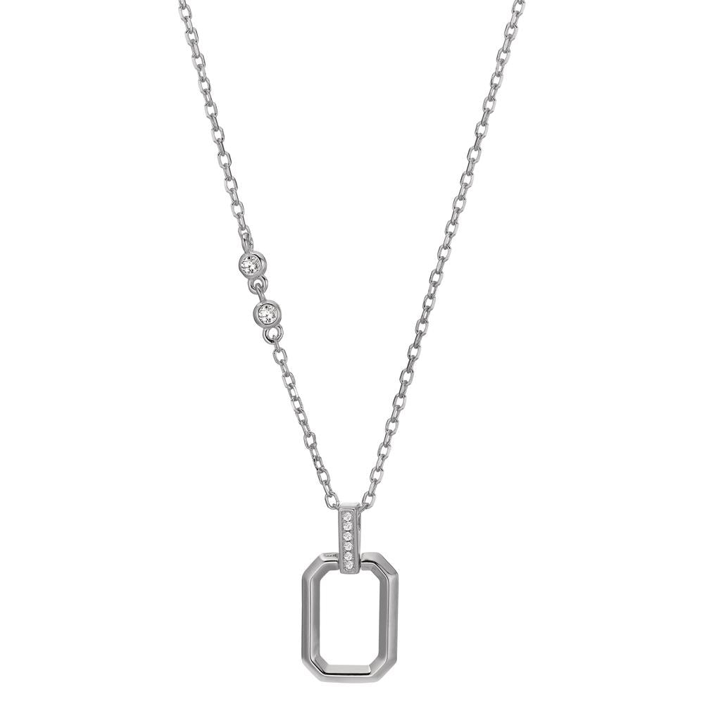 Collier Zilver Zirkonia 8 Steen Gerhodineerd 40-45 cm