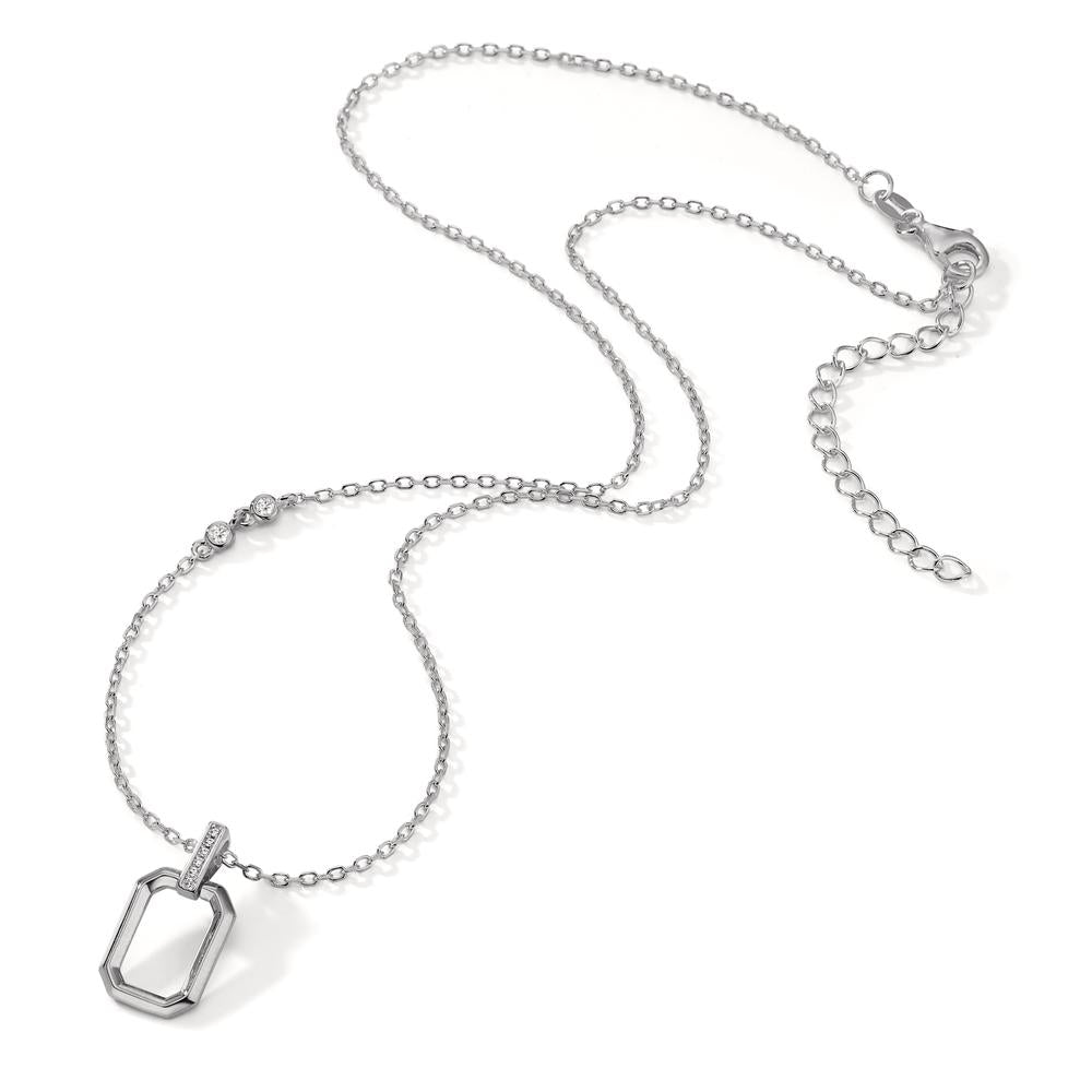 Collier Zilver Zirkonia 8 Steen Gerhodineerd 40-45 cm