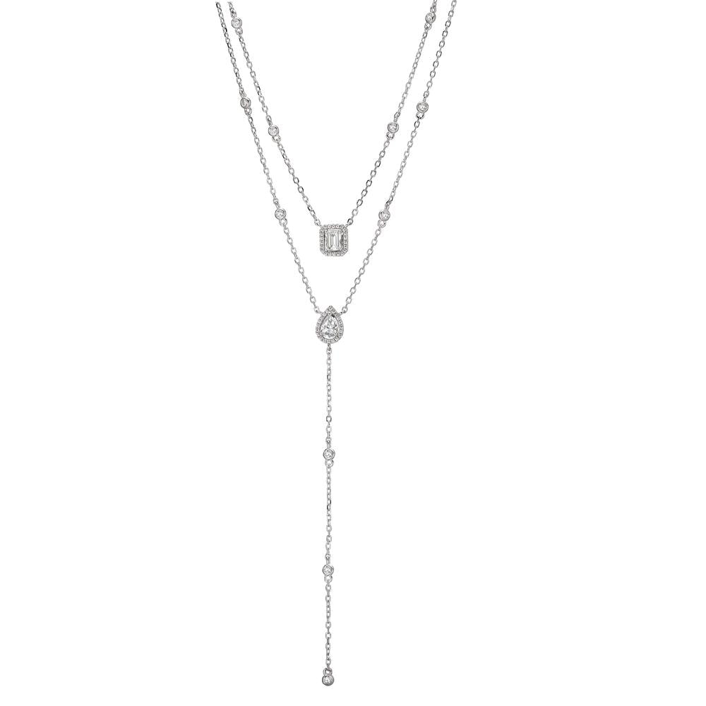 Collier Zilver Zirkonia Gerhodineerd 40-45 cm