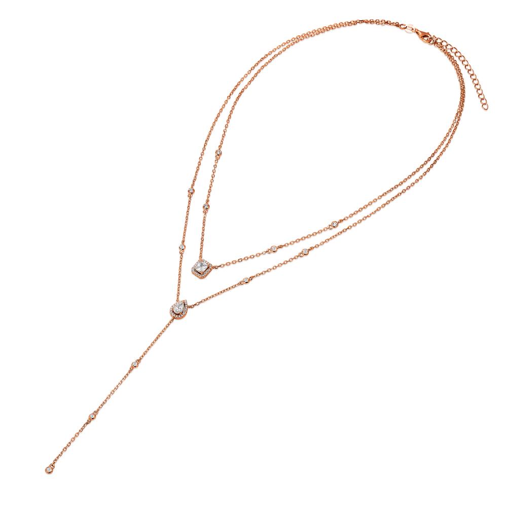 Collier Zilver Zirkonia Rosé Verguld 40-45 cm