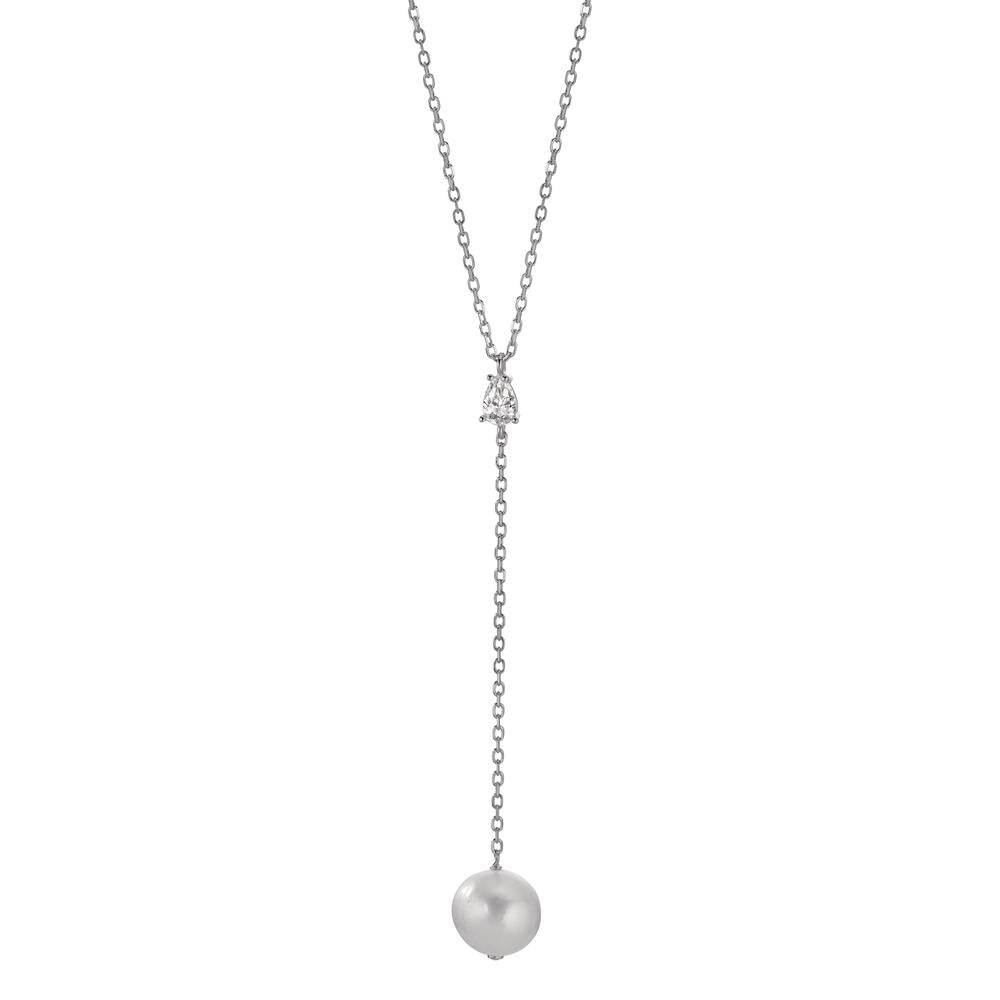 Collier Zilver Zirkonia Gerhodineerd zoetwater Parel 40-45 cm