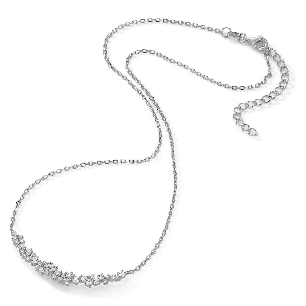 Collier Zilver Zirkonia 35 Steen Gerhodineerd 40-45 cm