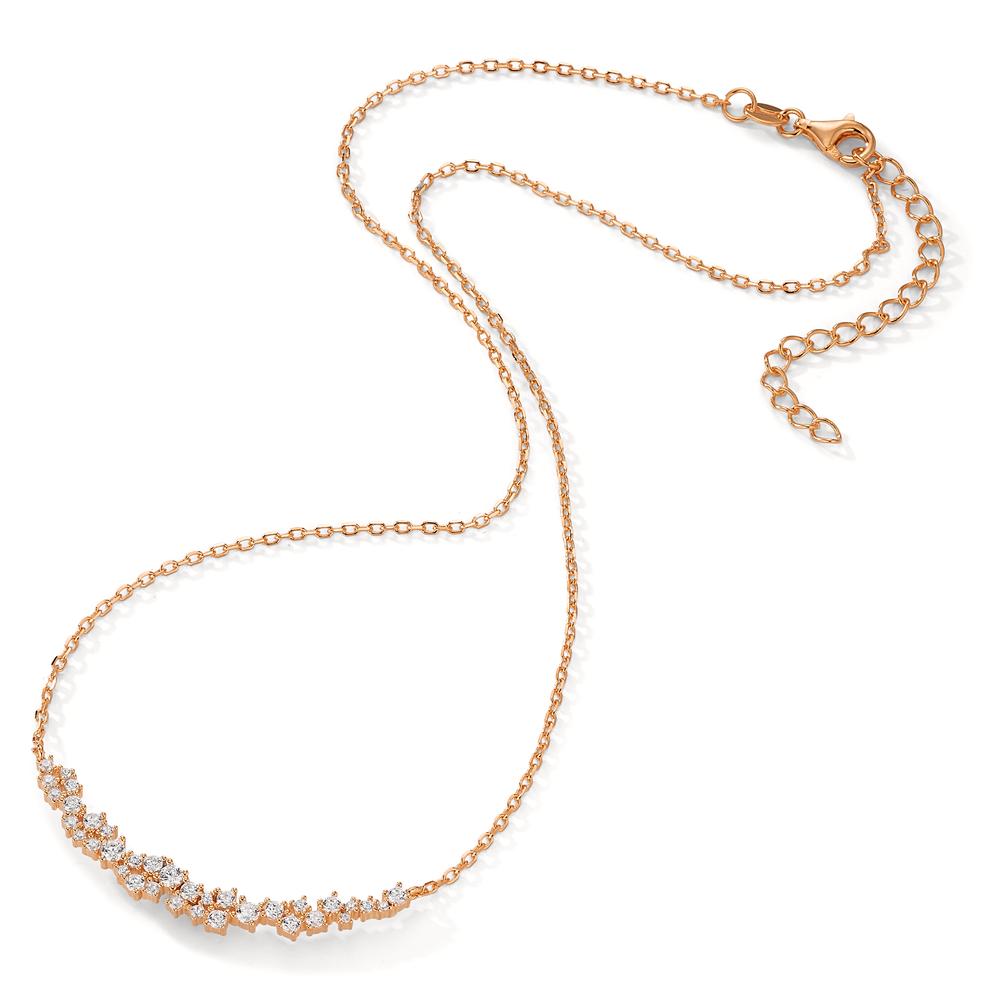 Collier Zilver Zirkonia 35 Steen Rosé Verguld 40-45 cm