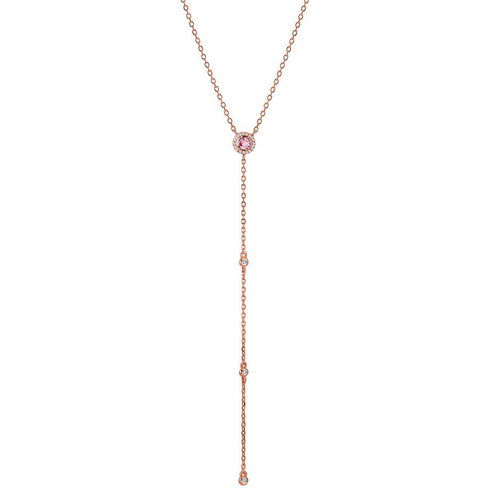 Collier Zilver Zirkonia Rosé Verguld 40-45 cm