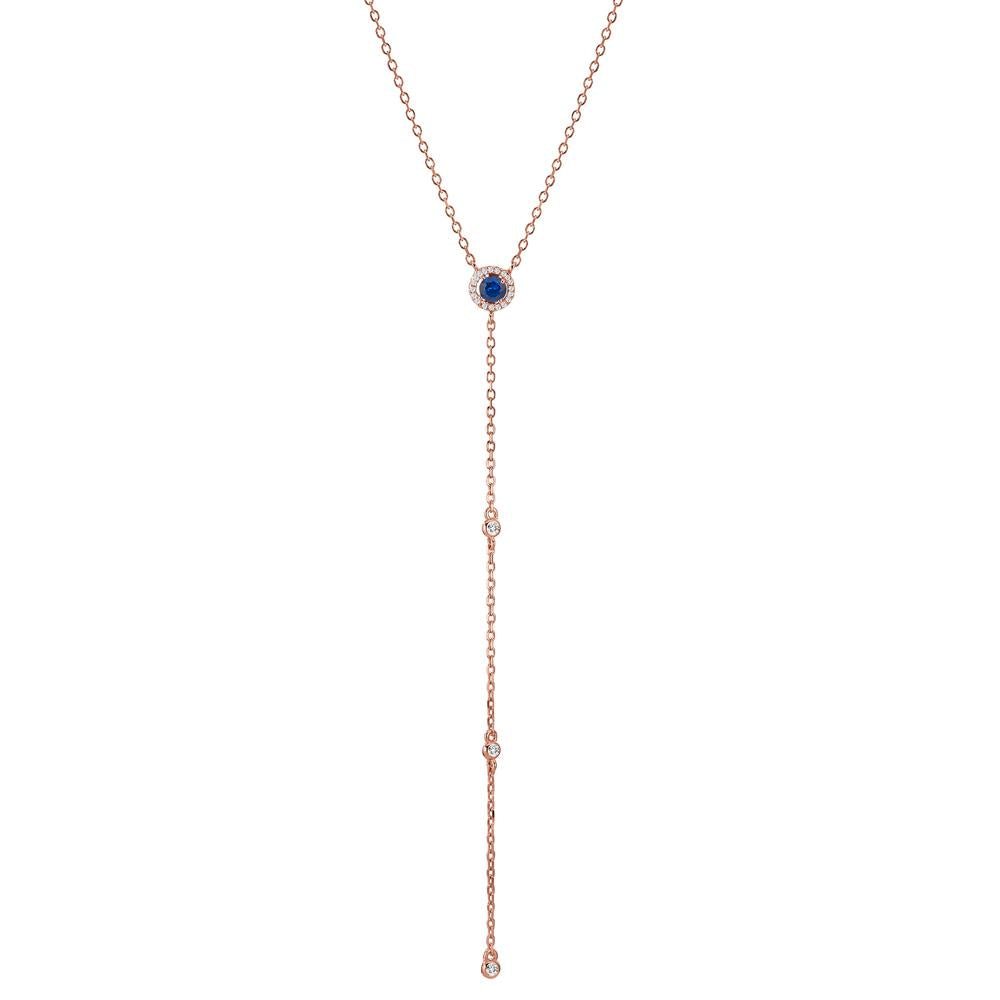 Collier Zilver Zirkonia Rosé Verguld 40-45 cm