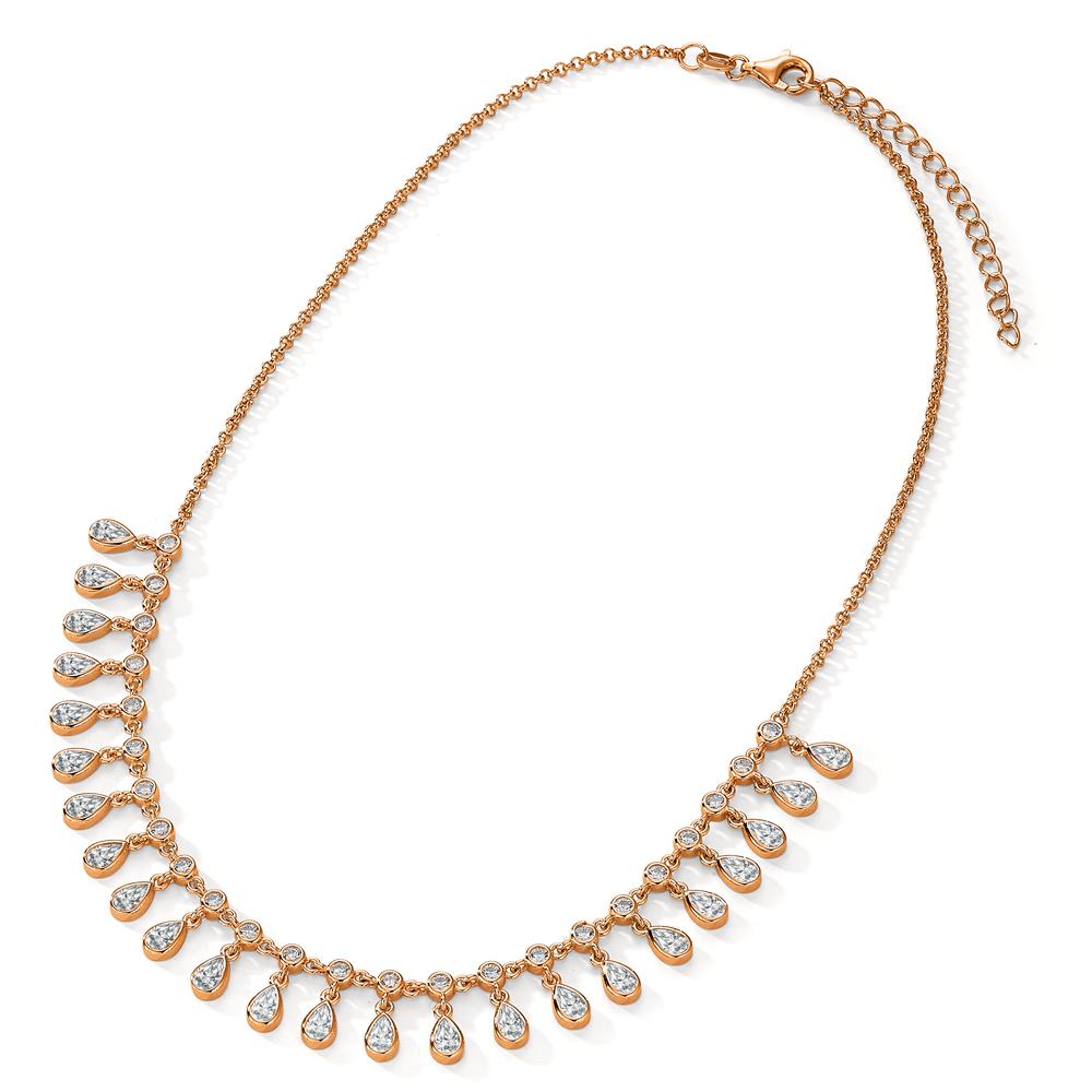 Collier Zilver Zirkonia Rosé Verguld 36-41 cm