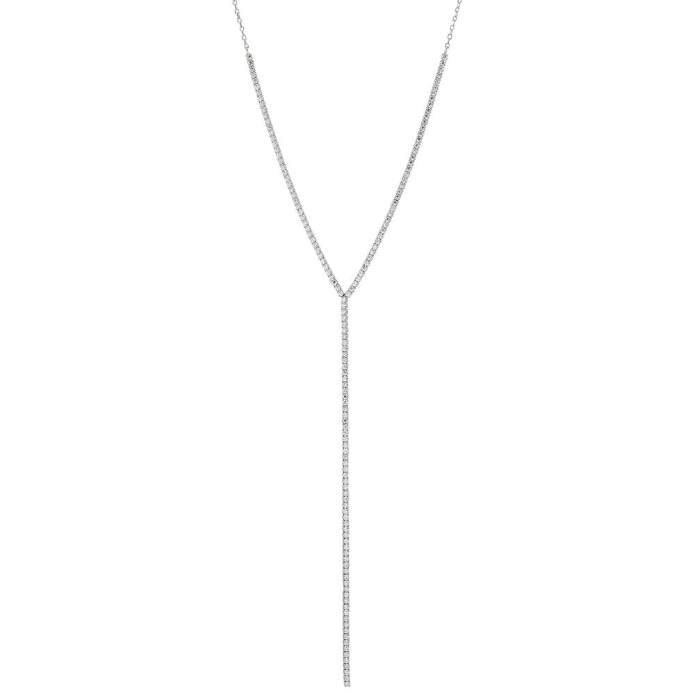 Collier Zilver Zirkonia Gerhodineerd 38-43 cm